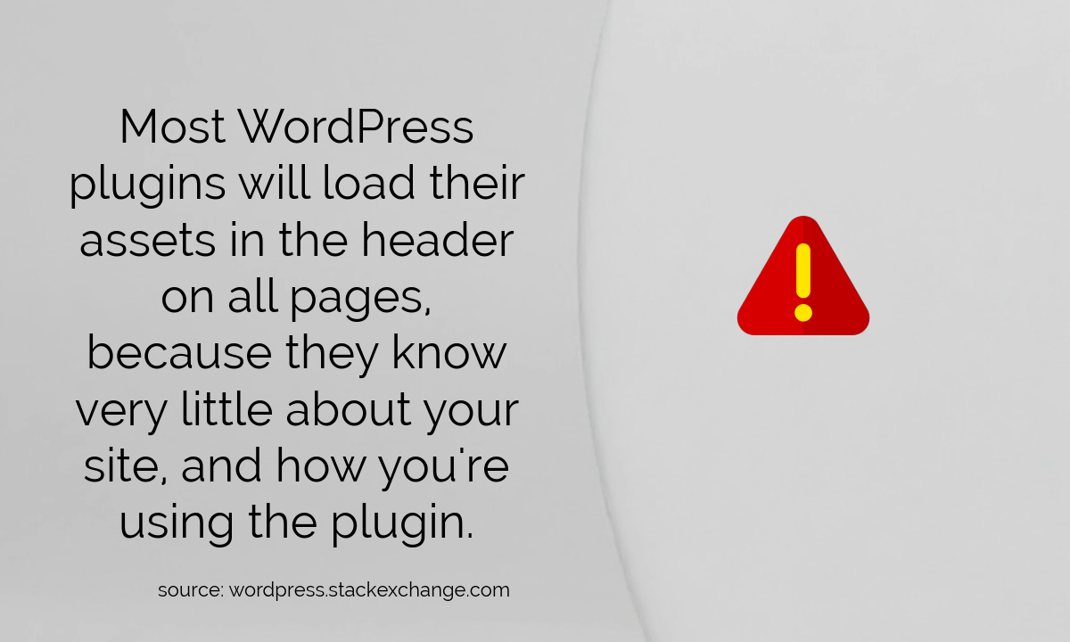 WordPress Plugins Load All Assets By Default