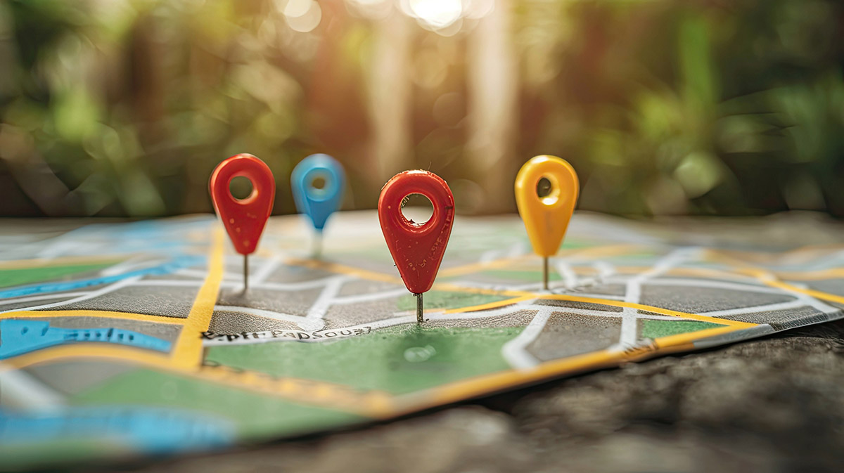 Local maps with pins