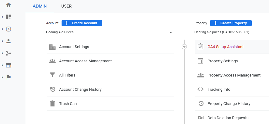 Setup Google Analytics 4 Step 1