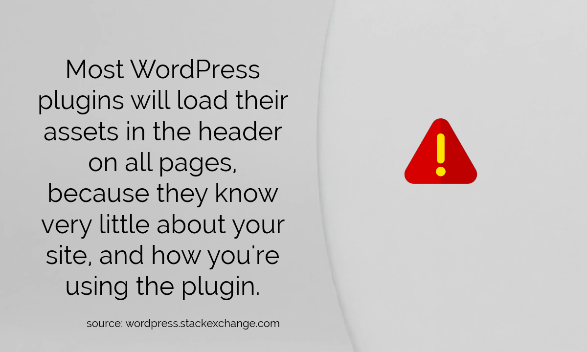 WordPress Plugins Load all Assets By Default