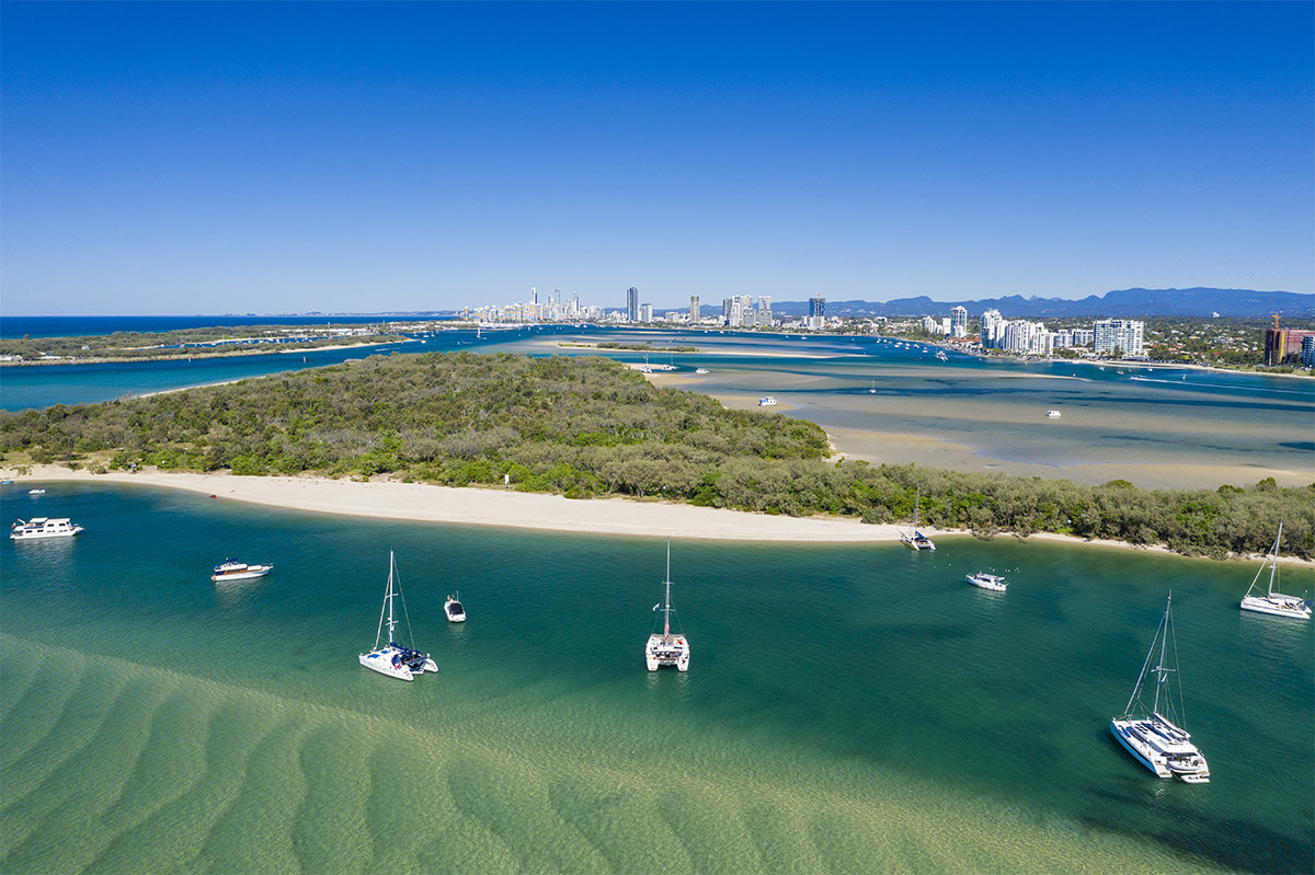 Boats Moored at Wavebreak Island