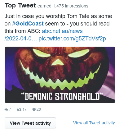 Demonic Stronghold Tweet