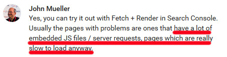 John Mueller Website Speed