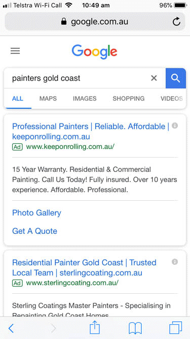 Painters Gold Coast Mobile Search