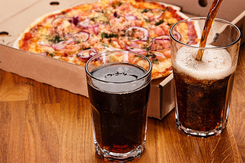 Pizza with Coke