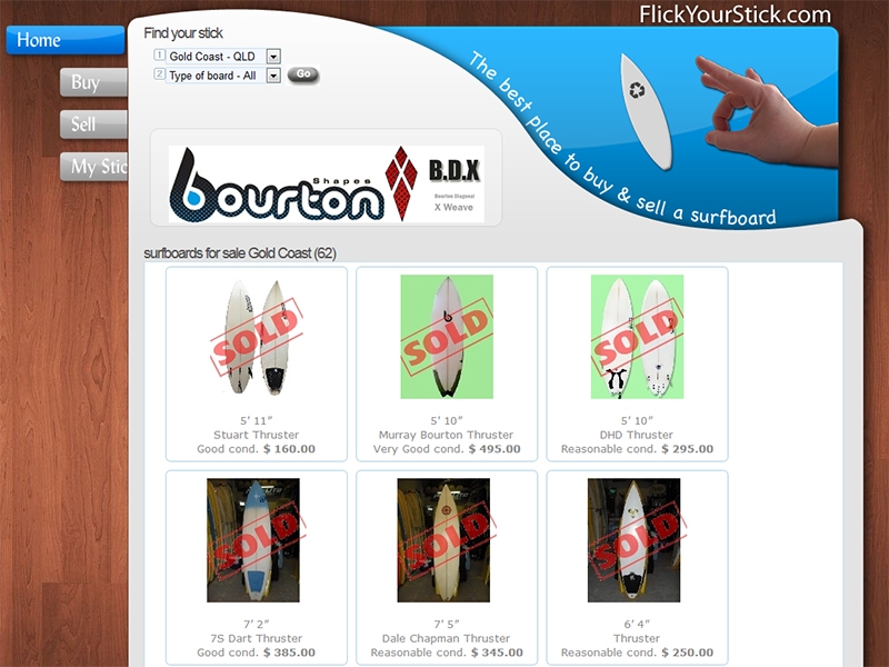 Surfboard for sale site launched